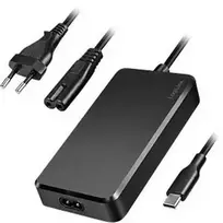 LogiLink 65W USB-C PD universalus maitinimo adapteris su fiksuotu kabeliu, juodas