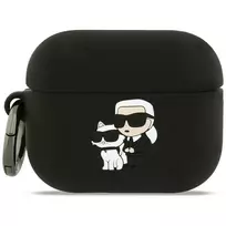 Karl Lagerfeld Silicone Karl & Choupette Head 3D dėklas, skirtas AirPods Pro (juodas)