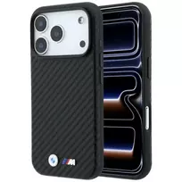 BMW M Carbon Metal Logo MagSafe dėklas, skirtas iPhone 18 Pro / 17 Pro – juodas