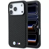 BMW M Carbon Metal Logo MagSafe dėklas, skirtas iPhone 18 Pro Max / 17 Pro Max - juodas