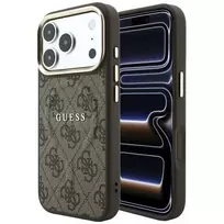 GUESS Embossed 4G Classic MagSafe dėklas, skirtas iPhone 17 Pro Max / 18 Pro Max - rudas