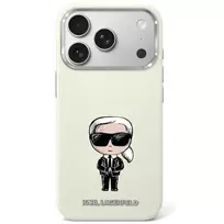 Karl Lagerfeld Smooth Ikonik Sketch MagSafe dėklas, skirtas iPhone 18 Pro / 17 Pro, smėlio spalvos