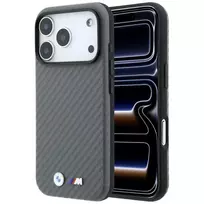 BMW M Carbon Metal Logo MagSafe dėklas, skirtas iPhone 18 Pro Max / 17 Pro Max - pilkas