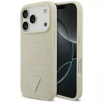 GUESS Croco Triangle Logo MagSafe dėklas, skirtas iPhone 17 Pro - auksinis