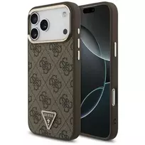 GUESS 4G Triangle Logo MagSafe dėklas, skirtas iPhone 18 Pro Max / 17 Pro Max - rudos spalvos
