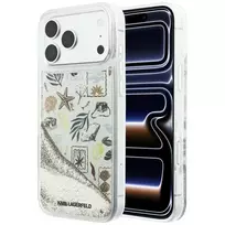 Karl Lagerfeld Liquid Glitter Beach & Sand dėklas, skirtas iPhone 18 Pro Max / 17 Pro Max – smėlio spalvos