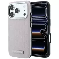 Karl Lagerfeld Grained Mono Resin Logo MagSafe dėklas, skirtas iPhone 18 Pro / 17 Pro - rožinis