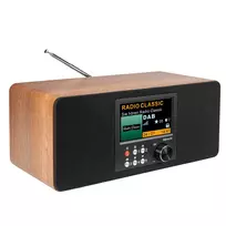 Albrecht DR 864 Stereo DAB+ FM radijas su Bluetooth, mediniu korpusu, 2x7W RMS, 2,4 inch TFT spalvotu ekranu, dvigubu žadintuvu, AUX įvestimi, ausinių lizdu, USB įkrovimu, nuotolinio valdymo pultu