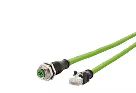 METZ CONNECT 142M2X25100 pramoninis Ethernet kabelis - 10 m Cat 6a S/FTP, M12 X-kodavimo kištukas į RJ45 kištuką, halogenų neturinti žalia