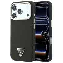 GUESS Kevlar Triangle Logo MagSafe dėklas, skirtas iPhone 17 Pro / 18 Pro – rudas