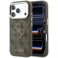 Guess 4G didelio dervos logotipo dėklas, skirtas iPhone 17 Pro Max / 18 Pro Max - ruda