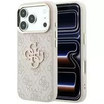Guess 4G & Big Resin Logo dėklas, skirtas iPhone 17 Pro Max / 18 Pro Max - rožinis