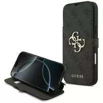 Guess Book 4G Metal Logo dėklas, skirtas iPhone 18 Pro Max / 17 Pro Max, juodas