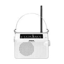 Sangean PR-D6 White nešiojamas AM/FM radijas su laikrodžiu ir žadintuvu