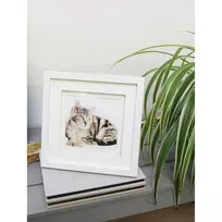 Deknudt S65KK1 Baltas 13x13 cm medinės nuotraukos rėmelis su dvigubu kilimėliu
