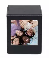 LOVEINSTANT Nuotraukų dėžutė, skirta Fujifilm Instax Square – juoda su peržiūros langeliu, talpina 100 nuotraukų