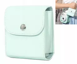 LOVEINSTANT Green PU Leather Photo Album Case, skirtas Fujifilm Instax Square nuotraukoms, 64 nuotraukos, mygtuku užsegamas, permatomomis kišenėmis