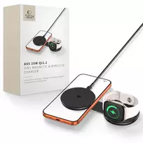 TECH-PROTECT A55 2-in-1 magnetinis MagSafe belaidis įkroviklis 25W Qi2.2 juodas