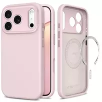 Tech-Protect Uniq MagSafe skaidrus dėklas, skirtas iPhone 17 Pro / 18 Pro, švelniai rožinis