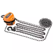 NEO TOOLS 1 tonos 3 m rankinis grandininis keltuvas su 6 mm krovinine grandine ir dvigubu fiksatoriumi