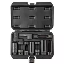 NEO TOOLS Lambda zondo ir purkštukų lizdų rinkinys, 10 vnt., 3/8 colio ir 1/2 colio pavara, CrV plienas