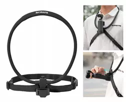 SUNNYLIFE lankstus kaklo laikiklis, skirtas DJI Osmo Pocket 3/4 ir POV veiksmo kameroms, juodas