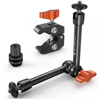 KF Magic Arm Super Clamp tvirtinimo rinkinys su 1/4 colio ir 3/8 colio sriegiais, 15-55mm žnyplėmis, ISO Cold Shoe