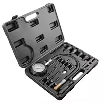 NEO TOOLS dyzelinių variklių kompresijos matuoklis, 16 dalių rinkinys (0–70 bar / 0–1000 PSI)