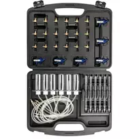 NEO TOOLS TOP-11-263 Common Rail purkštukų nuotėkio testerio rinkinys dyzeliniams varikliams, 6 cilindrų diagnostikos rinkinys su adapteriais ir dėklu