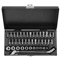 Neo Tools 1/4 galvučių veržliarakčių rinkinys NEO TOOLS, 41 vnt.