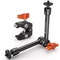 KF Magic Arm + Super Clamp tvirtinimo rinkinys su 1/4 colio ir 3/8 colio sriegiais, 15-55 mm žiaunomis, juodas