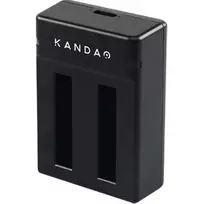 Kandao QooCam EGO dvigubas baterijų įkroviklis su USB-C, LED indikatoriais, apsauga nuo perkrovimo
