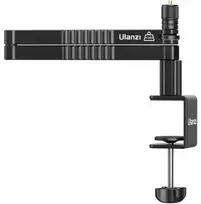 ULANZI LS26 mikrofono stovas su besisukančia rankena ir stalo spaustuku, 750 mm siekis, aliuminio lydinys, juodas