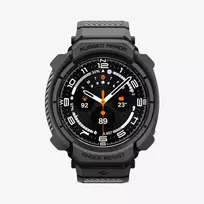 Spigen Rugged Armor PRO Samsung Galaxy Watch Ultra 2 2026 (47mm) apsauginis dėklas su dirželiu, matinė juoda