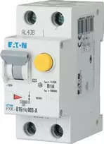 Eaton PXK-B16/1N/003-F RCBO kombinacinis jungiklis, B16 1P+N 30mA A tipo, 230V, 6kA, 2TE