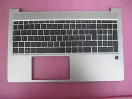 HP ProBook 450/455 G6/G7 viršutinis dangtis su prancūziška AZERTY klaviatūra, be išmaniosios kortelės skaitytuvo, Natural Silver