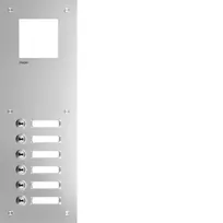 Hager RTQ106X modulinė durų stotelės priekinė plokštė Mono su 6 mygtukais, balta