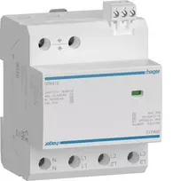 HAGER SPA412 kombinuotasis viršįtampių ribotuvas Type 1+2+3, 12.5kA, TNS/TT, 4 polių, 230/400V