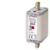 Siemens SENTRON NH saugiklis, dydis NH00, gG, 100 A, 500 V AC / 250 V DC, peilio kontaktai 3NA68307