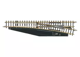 Märklin 8566 Z skalės rankinis dešinysis iešmas, 110 mm, nikelio sidabro bėgiai, juodas plastikinis pagrindas