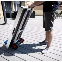 BRÜDER MANNESMANN aliumininis rankinis vežimėlis 90 kg, ištraukiama rankena 720–1090 mm, sulankstomas, sidabrinis/juodas (099-T)