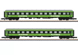 Märklin 87404 Z Gauge 2 vagonų rinkinys Flixtrain greitojo traukinio keleiviniai vagonai, VI epocha