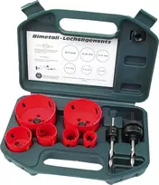 BRÜDER MANNESMANN MAN 44100 8 dalių HSS bimetalinių kiaurymių pjūklų rinkinys medienai ir universaliems darbams, 22-68 mm