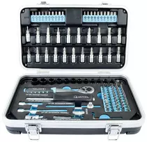 BRÜDER MANNESMANN QUANTOOL Q25003 116 dalių 1/4 inch šešiakampio antgalių rinkinys su apsauginiais antgaliais