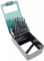 Brüder Mannesmann M54341 25 dalių HSS spiralinių grąžtų rinkinys, 1-13 mm metaliniame dėkle
