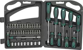 BRÜDER MANNESMANN M11247 įrankių rinkinys, 47 dalių, plastikiniame dėkle, chromo vanadžio plieno