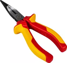 BRÜDER MANNESMANN VDE adatinės replės 160 mm, izoliuotos 1000V, ilgasnukės replės darbui su įtampa, raudonos/geltonos 10603