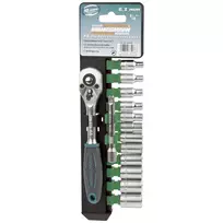 Brüder Mannesmann M29114 14 dalių 1/4 inch pavaros galvučių veržliarakčių rinkinys, chromo vanadžio plienas, 4-13 mm