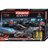 Carrera GO!!! Championship Rivals elektrinis bėgių automobilių lenktynių rinkinys 1:43 mastelio, 5,3 m trasa, Red Bull vs Mercedes F1