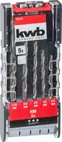 kwb 109140 grąžtų betonui rinkinys su karbido antgaliais, 5 vnt., 4-10 mm